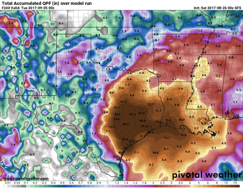 00z GFS rainfall totals