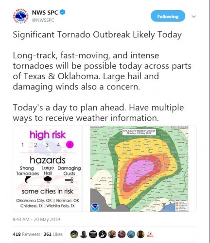 NWS SPC Tornado Outbreak 05 20 19.JPG