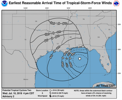 07102019 4 PM Wind Arrival NHC 203739_earliest_reasonable_toa_no_wsp_34.png